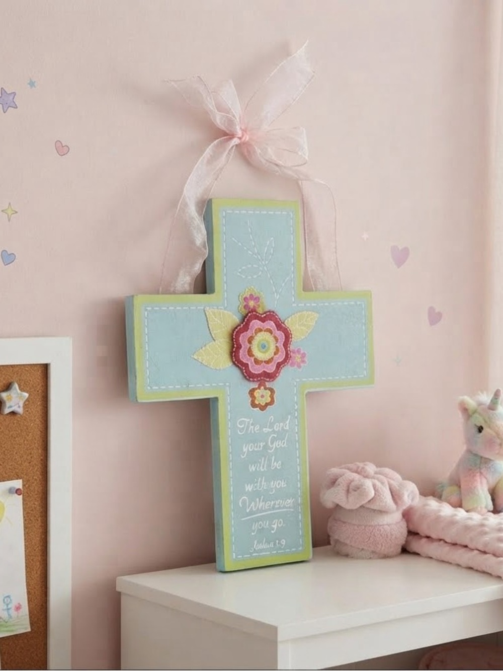 Hobby Lobby Blue and Green Cross Wall Decor